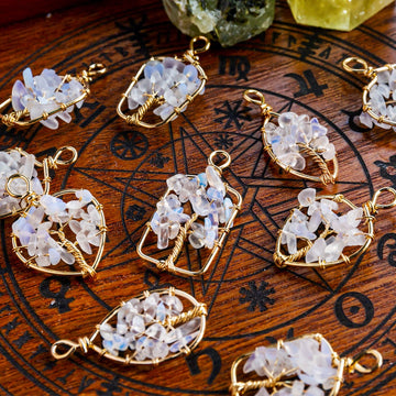 Clear quartz cluster pendant